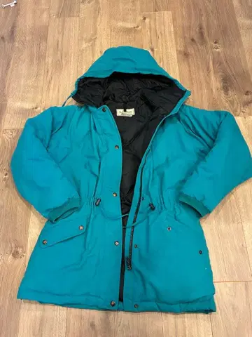 LLbean 터콰이즈 후드 부착 다운 자켓