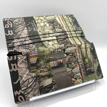 PaulSmith 장지갑 자동차 패턴 올 패턴 풍경 이단 접이 가죽