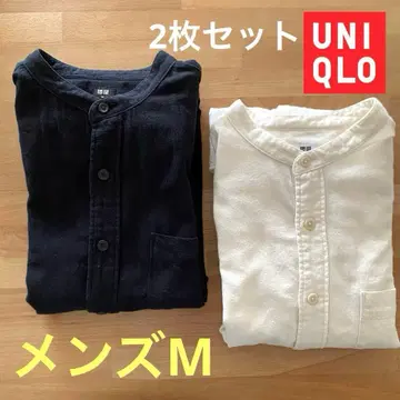 UNIQLO 유니클로 남성용 스탠드 카라 셔츠 M 사이즈 2장 플란넬