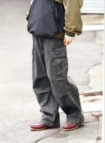 BEAMS HEART / 와이드 데님 카고 팬츠