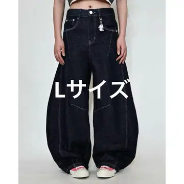 지하인 온라인 스티치 벌룬 인디고 데님