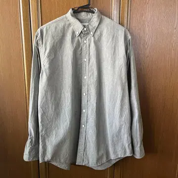 HATTAK 그레이 버튼 다운 긴팔 셔츠