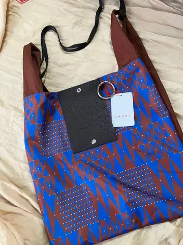 akane 기하학 패턴 토트백