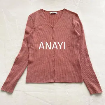 ANAYI 아나이 가디건 울 리브 니트 핑크 38 M