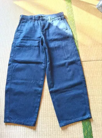 유니클로 와이드 테이퍼드 청바지 M 사이즈 68 블루