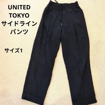 UNITED TOKYO 사이드 라인 팬츠 캐주얼 네이비