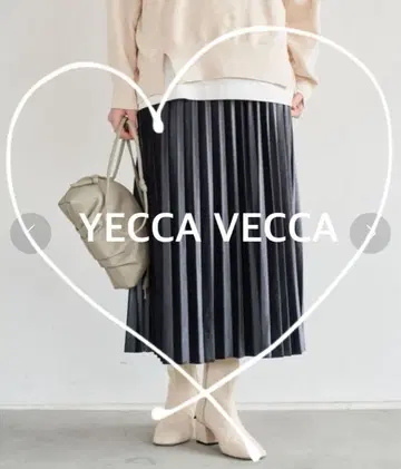 YECCA VECCA 벨로아 플리츠 스커트 다크 그레이