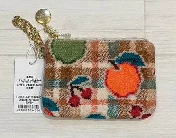 러브러리 바이 페이러 레트로 후르츠 체크 키&카드 파우치 베이지