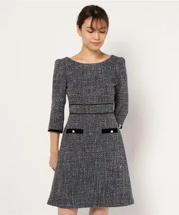 [ 미인백화 x LAISSE PASSE ] 믹스 트위드 원피스 36