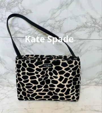 케이트 스페이드 지라프 패턴 숄더백 빨간색 안감 세련된 패브릭