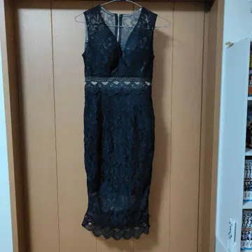 JEAN MACLEAN 전체 레이스 절개 슬리브리스 드레스