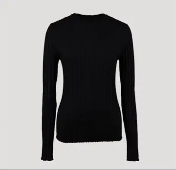 YONFA 코튼 캐시미어 리브 니트 블랙