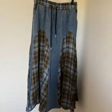 데님 도킹 스커트 체크