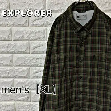 [ EXPLORER ] 빈티지 긴팔 셔츠 [ 남성용 XL ] 그린 G4