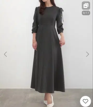 CENEA 드로스트 슬리브 티셔츠 원피스 차콜