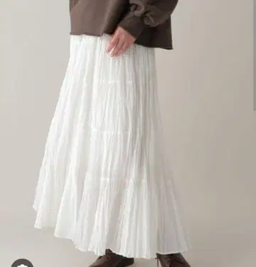 티어드 맥시 스커트 natural by clip 스튜디오 클립