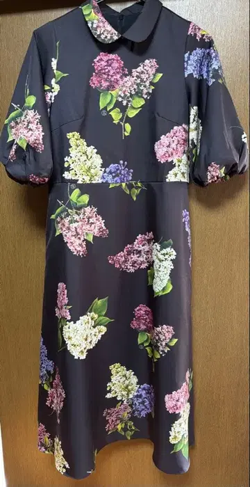 &ellecy 앤드엘씨 보라색 라일락 롱 원피스 M 꽃무늬