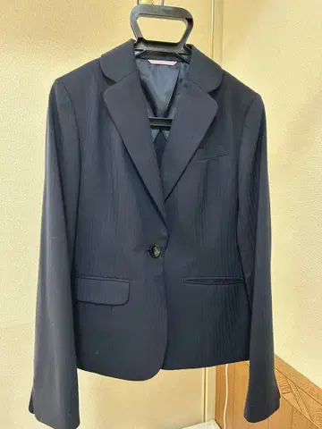NEXT BLUE 수트 셋업 9호/7호 네이비 스트라이프 자켓
