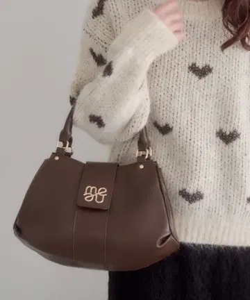 새상품 멜로우 네온 2WAY 로고 벨트 백 핸드백 숄더 브라운