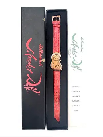 작동품 살바도르 달리 소프트 워치 녹는 시계 쿼츠 손목시계 박스 포함