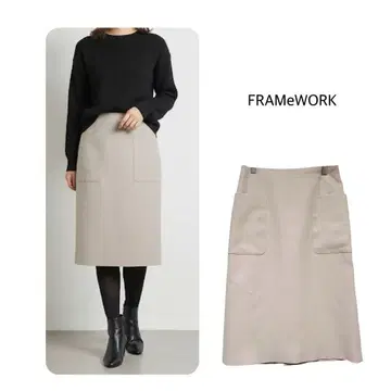 FRAMeWORK 프레임워크 빅 포켓 타이트 스커트 베이지 38
