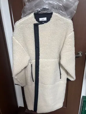 HYKE 플리스 롱 자켓 아이보리 사이즈 1