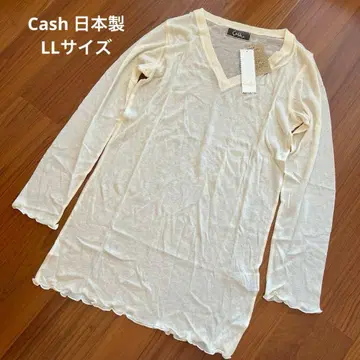 미사용 택 포함 Cash 캐시미어 혼방 V넥 니트 일본제