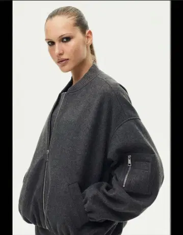 Zara 그레이 봄버 자켓