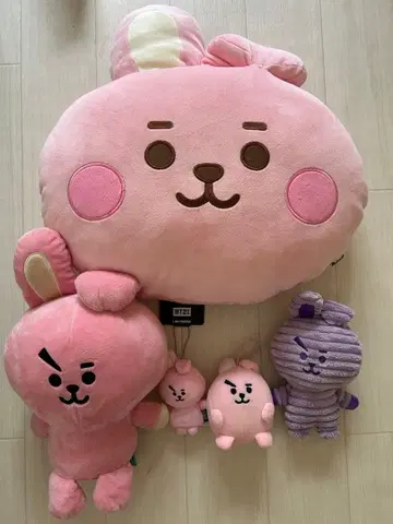 BT21 봉제 인형 세트 핑크
