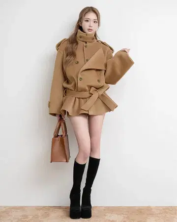 다리치 드롭 숄더 자켓 코트 카멜 CAM