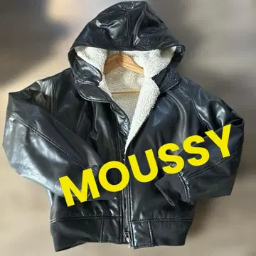 MOUSSY 가죽 다운 자켓 라이더스