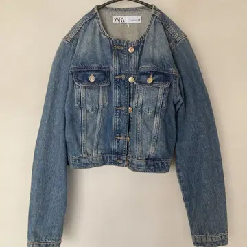 자라 zara 노카라 데님 자켓 g 자켓