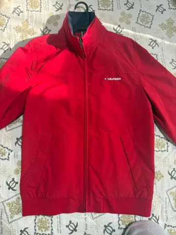 타미힐피거 레드 나일론 자켓