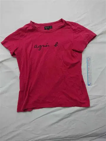 에네스베 로고 프린트 T셔츠 여성용 2 핑크 계열