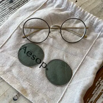new. 매트 골드 라운드 안경 렌즈 그린