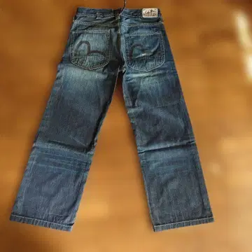 EVISU 다크 블루 데님 스트레이트 32 34