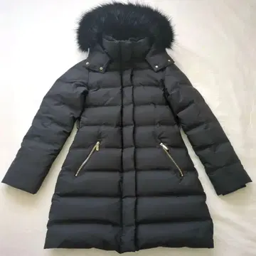 미사용품급 ZARA 후드 부착 다운 자켓 XS 블랙 다운 코트