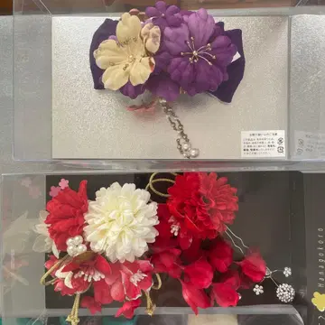 성인식 졸업식 머리 장식 꽃 마음 액세서리