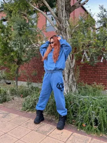 hth 로고 빈티지 스웨트 팬츠 네이비