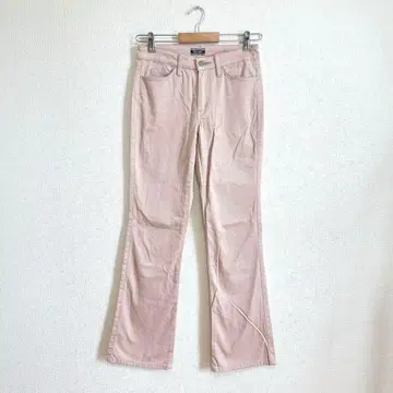 스위트 카멜 핑크 베이지 여성 팬츠 코튼 면 허리 58