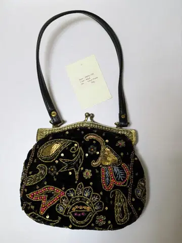 Antome 자수 핸드백 블랙