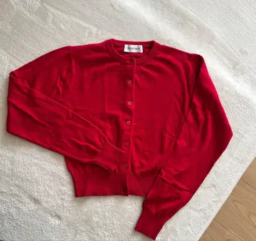 ATTISSESSION 빨간색 가디건 긴팔