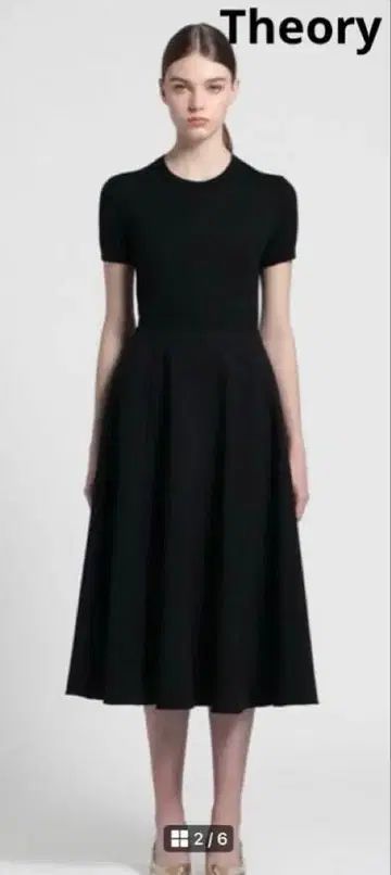 띠어리 사이즈 8 블랙 플레어 스커트 빅 사이즈 블랙