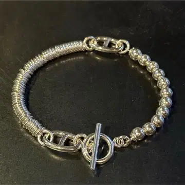 SILVER925 ANCHOR DOUBLE CHAIN BRACELET