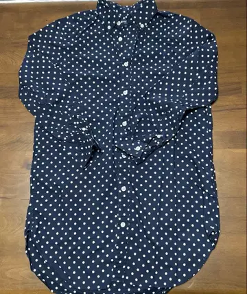 Gymphlex 네이비 화이트 도트 긴팔 셔츠 1