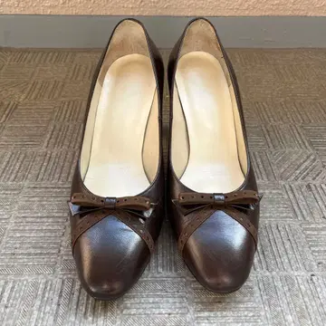 모토마치 미하마/MIHAMA 리본 하이힐 짙은 갈색 23cm 레트로