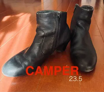 CAMPER 빈티지 블랙 가죽 숏부츠 23.5