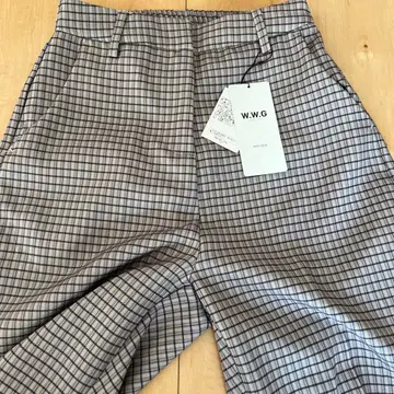 미사용 새상품 W.W.G 체크 무늬 캐주얼 팬츠 F