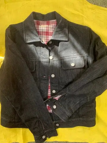 펠리시모 빈티지 다크 데님 데님 자켓 체크 안감 L