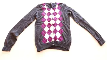 제이크루 J.CREW 아가일 무늬 가디건 S 캐시미어 혼방 걸리시